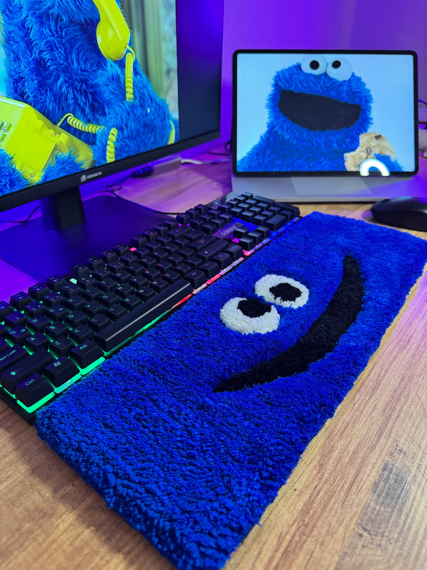 Cookie Monster - Tasarım Klavye Halısı