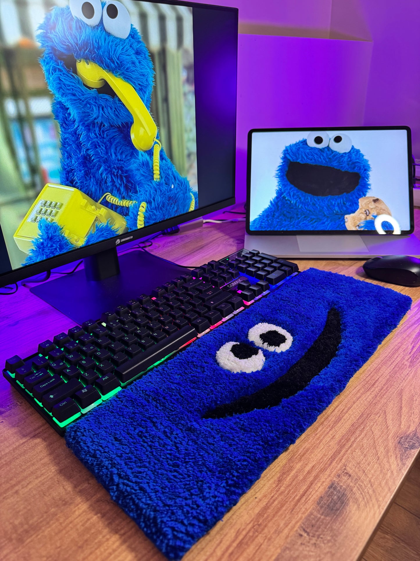 Cookie Monster - Tasarım Klavye Halısı
