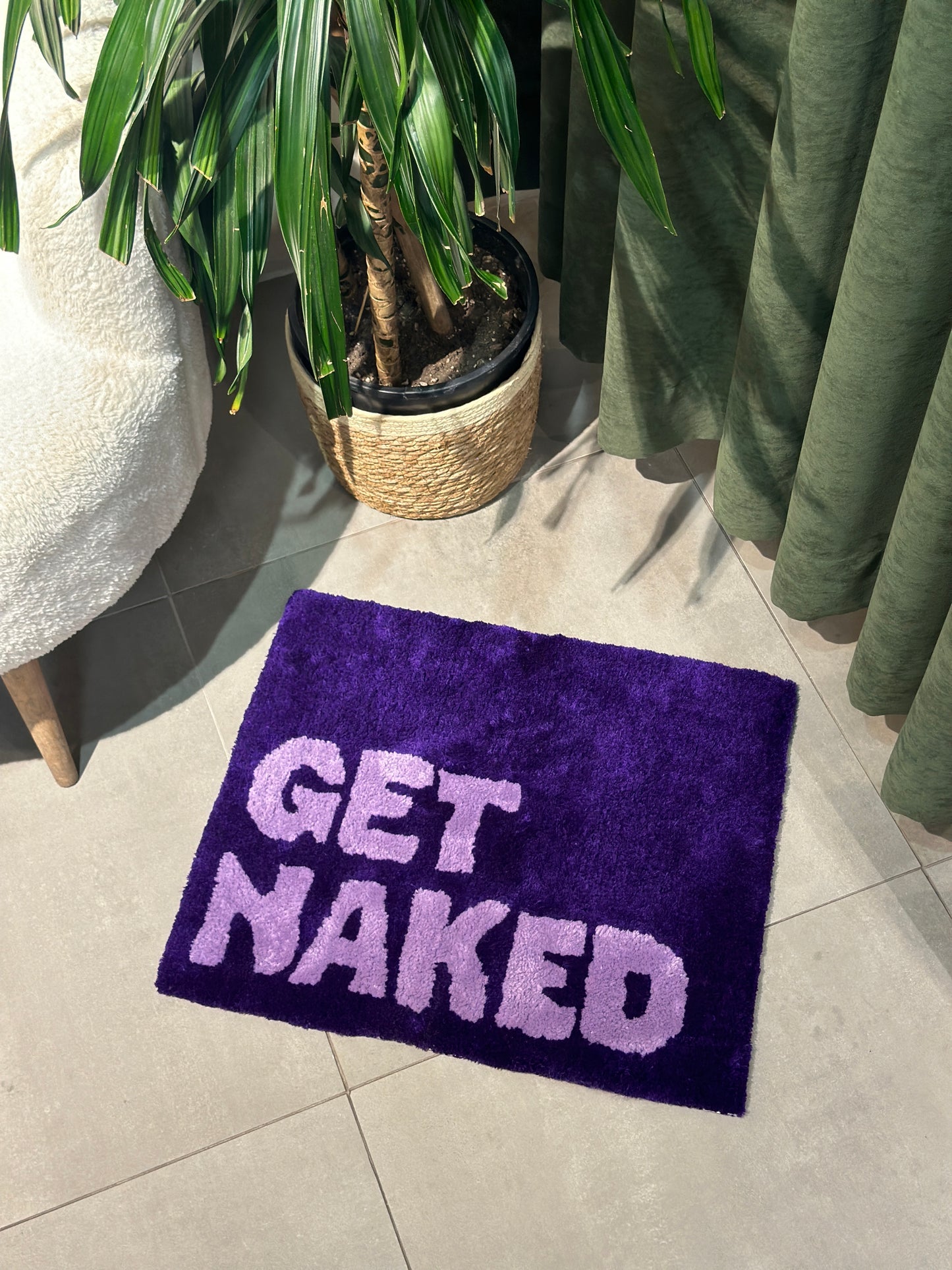 Get Naked Purple - Tasarım Banyo Halısı